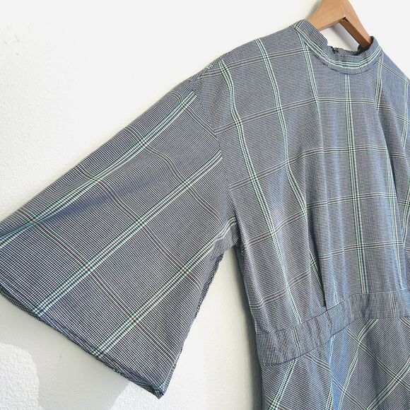 Who What Wear Sz XL Micro Houndstooth Asymmetrical Dress Preppy Career Modest - Picture 4 of 15